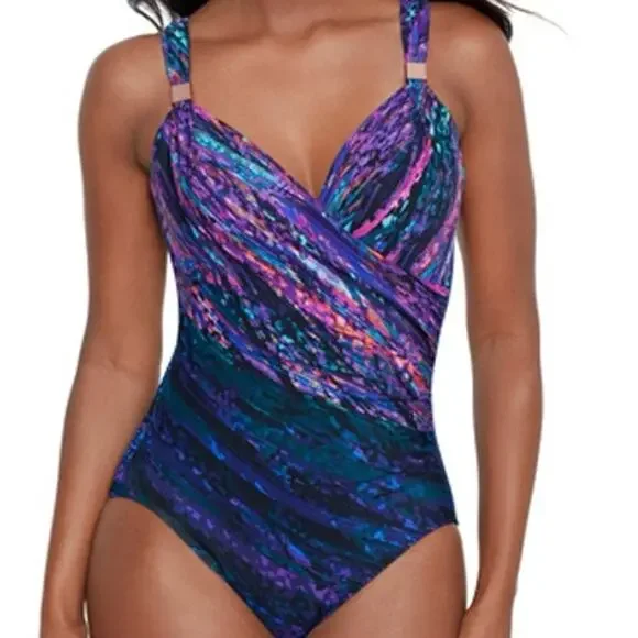 MiracleSuit One Piece Swimsuit Womens Size 16 Mood Ring Siren Flattering Fit NWT - Picture 2 of 14